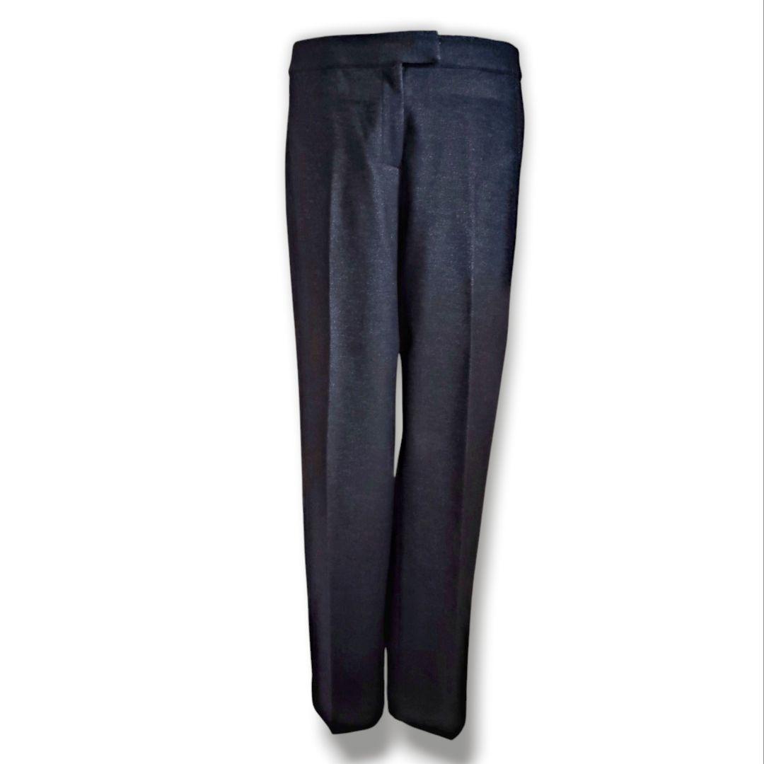 極美品♡ナラカミーチェ 黒系 暖かツィード風 ウール ストレッチパンツスーツ L