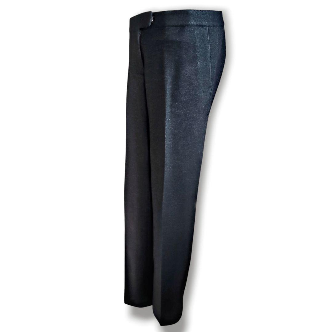 極美品♡ナラカミーチェ 黒系 暖かツィード風 ウール ストレッチパンツスーツ L