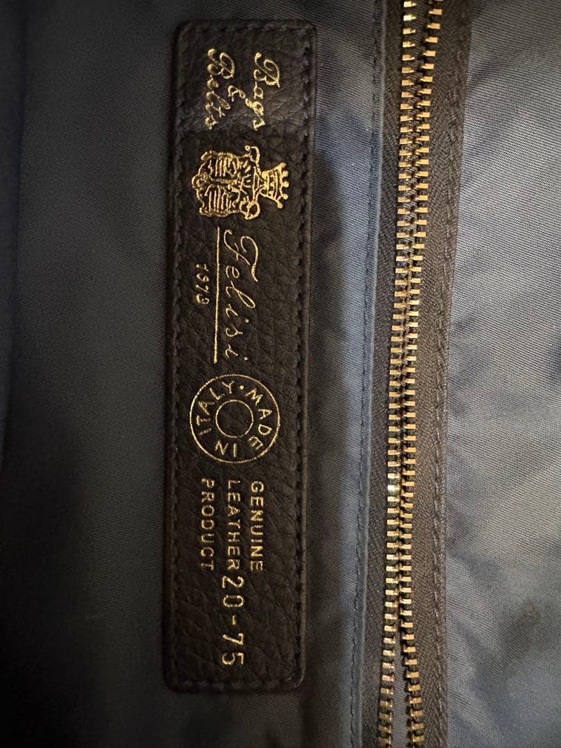 フェリージ　レザー トートバッグ ダークブルー