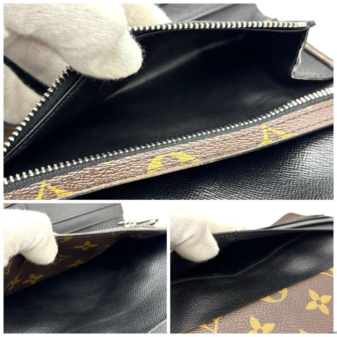 ルイヴィトン モノグラム マカサー ポルトフォイユ ロン 長財布 三つ折り 黒