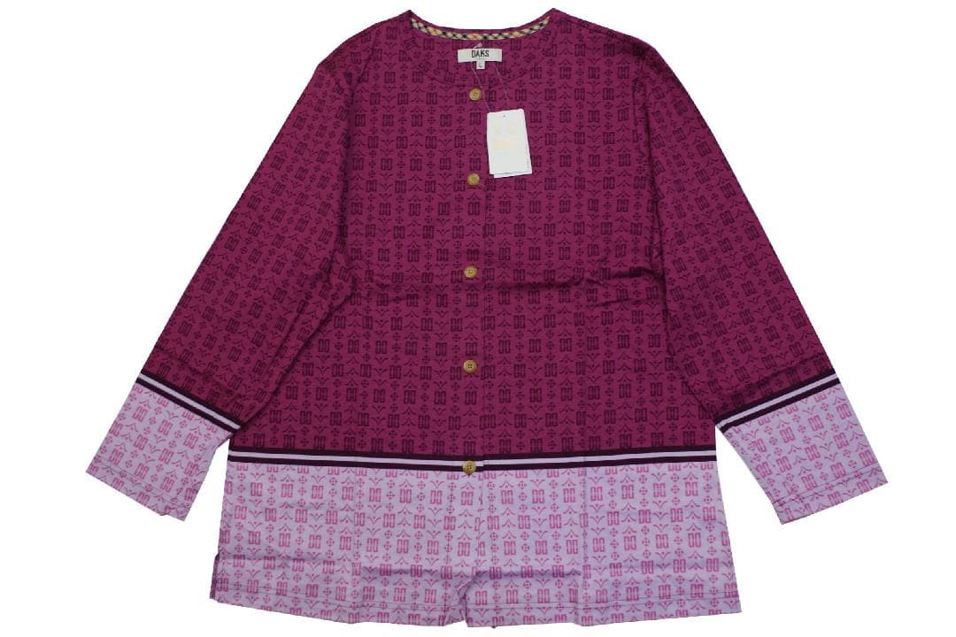 【新品】ダックスDAKS　女性用春秋物シルケットプリントパジャマ（L)