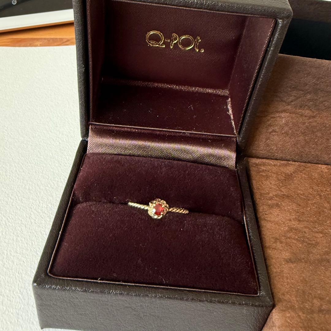 Q-Pot. ワンスクープ ラズベリーホイップリング　K10 ガーネット　9号