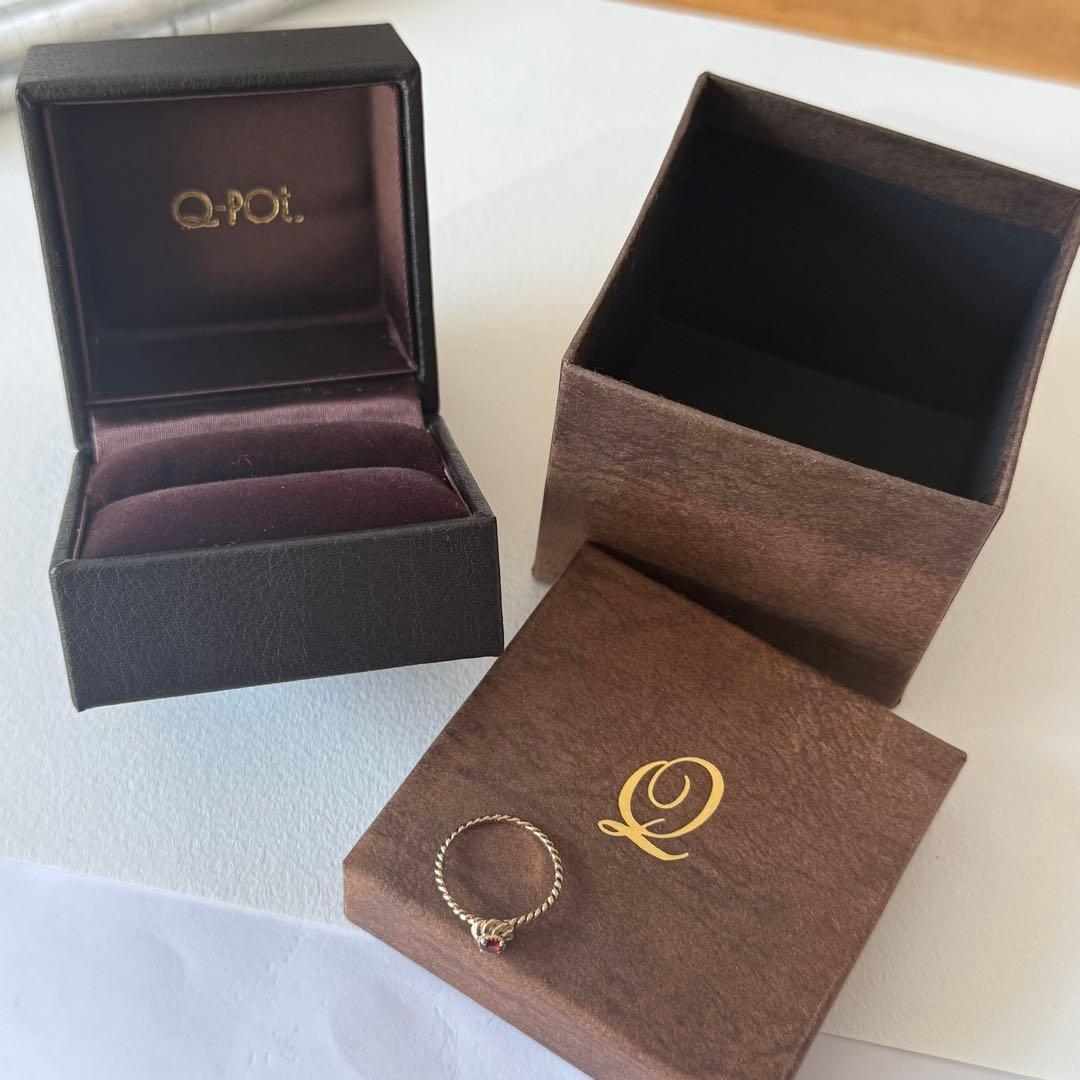 Q-Pot. ワンスクープ ラズベリーホイップリング　K10 ガーネット　9号