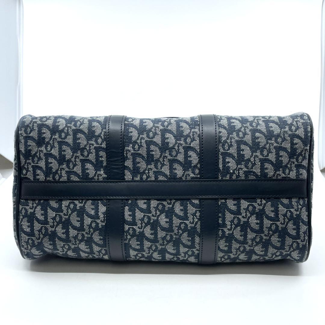 良品　Christian Dior トロッター　ミニボストン　D金具　ネイビー
