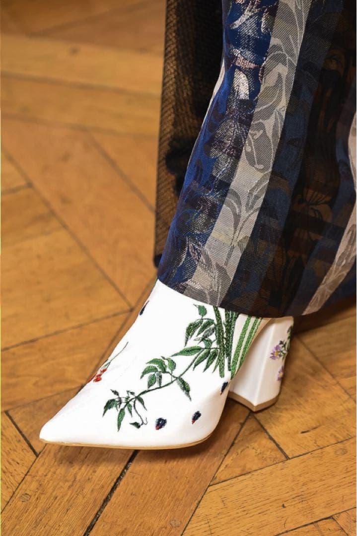 mamekurogouchi /2018-2019AW/ 刺繍レザーブーツ