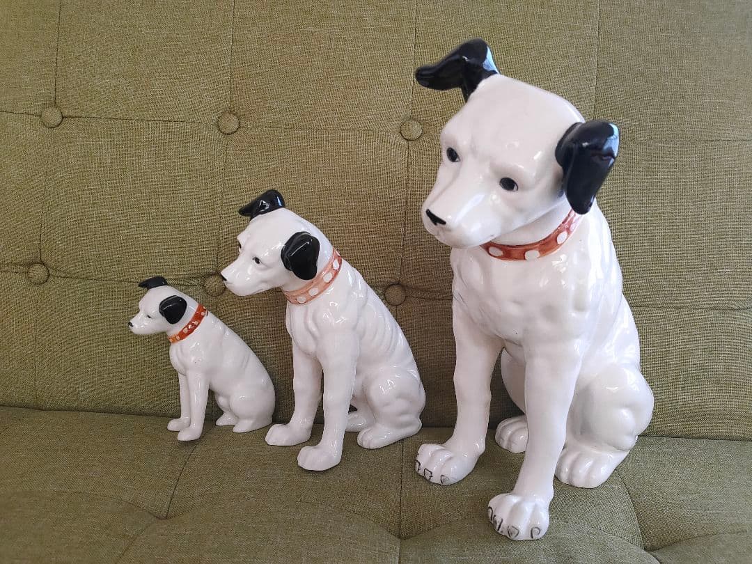 陶器製犬の置物3匹セット