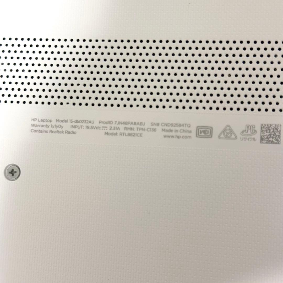 HP エイチピー ノートパソコン PC 15-db0232AU ホワイト