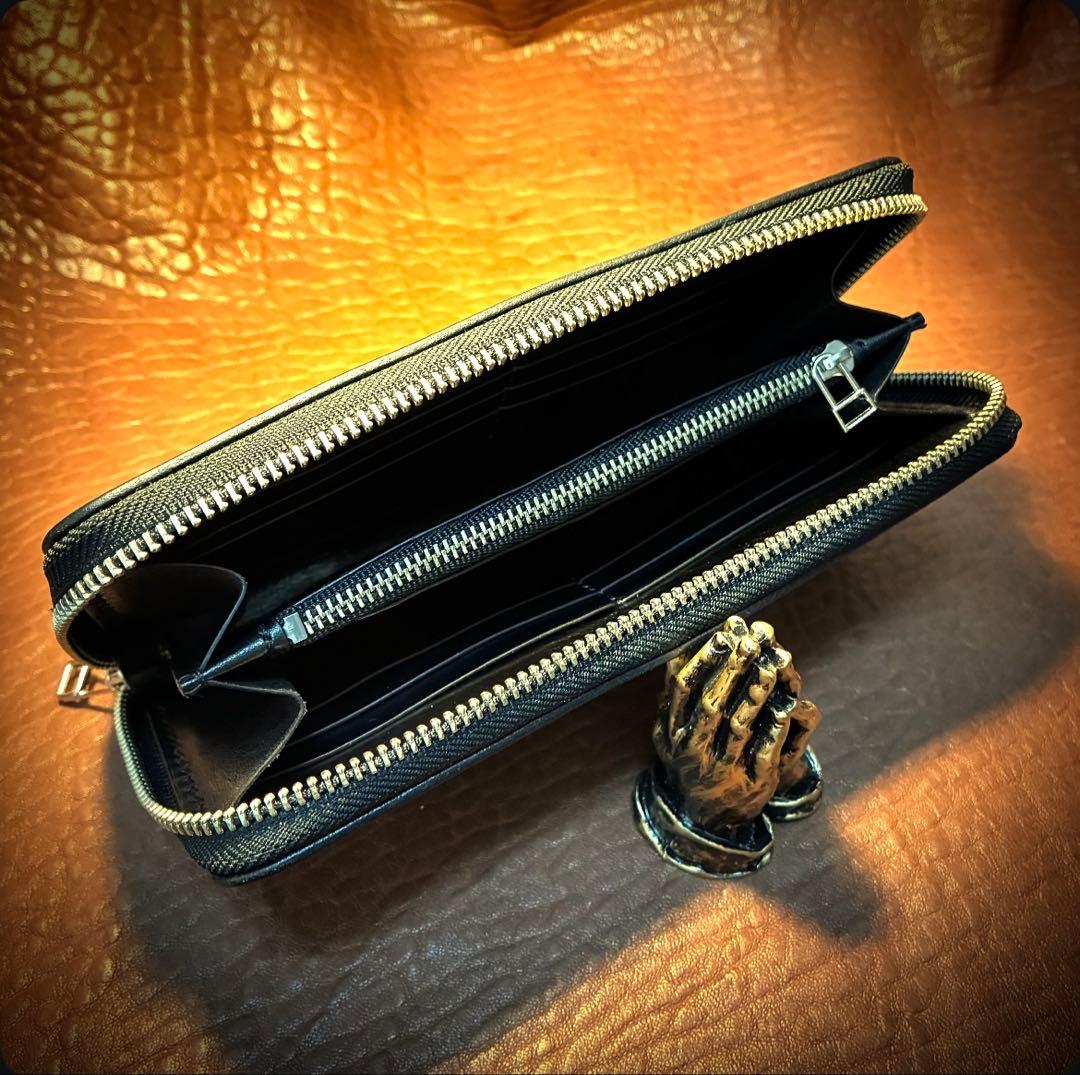 ◼︎見ざる聞かざる言わざる(スカルVer.)ラウンドファスナーロングウォレット