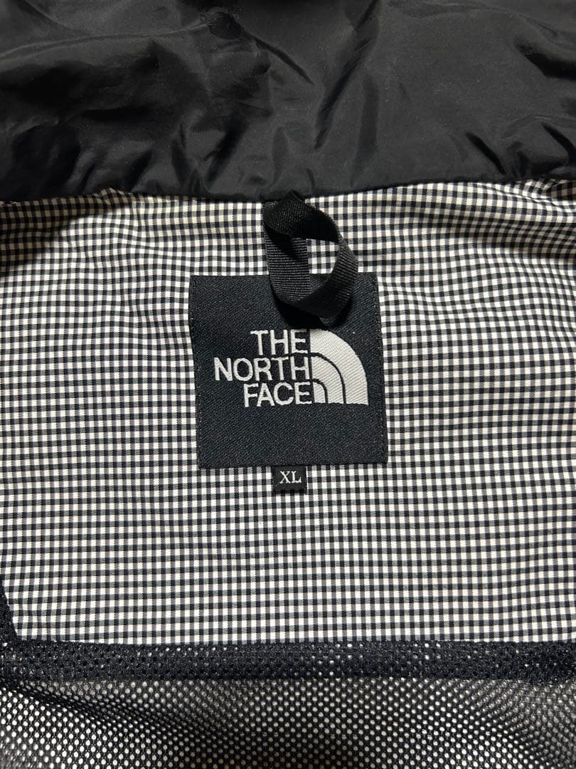 THE NORTH FACE スクープジャケット ギンガムチェック 黒白 XL