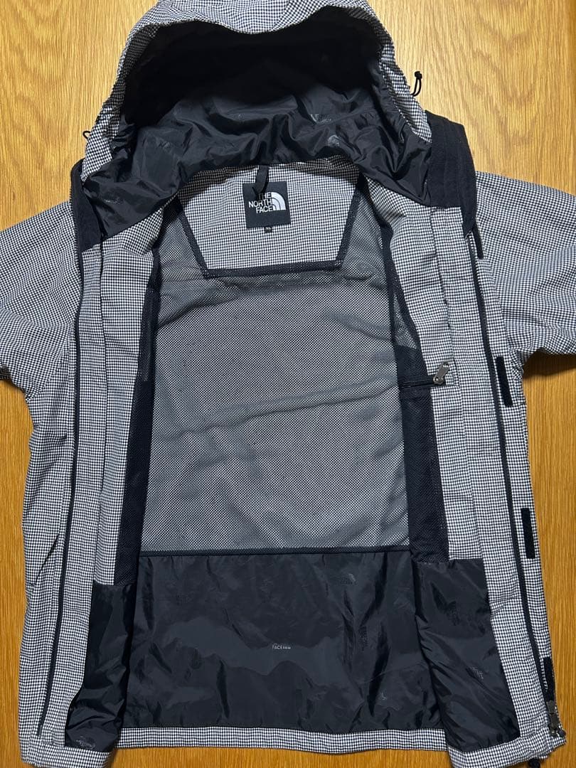 THE NORTH FACE スクープジャケット ギンガムチェック 黒白 XL