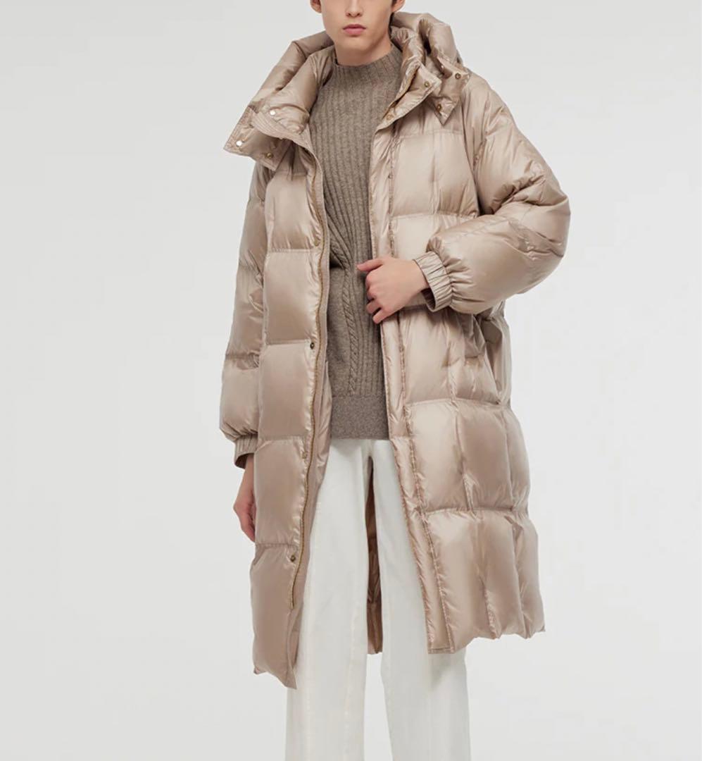 【新品ダク付き】GOELIA ローズゴールドフード付きロングダウンコート