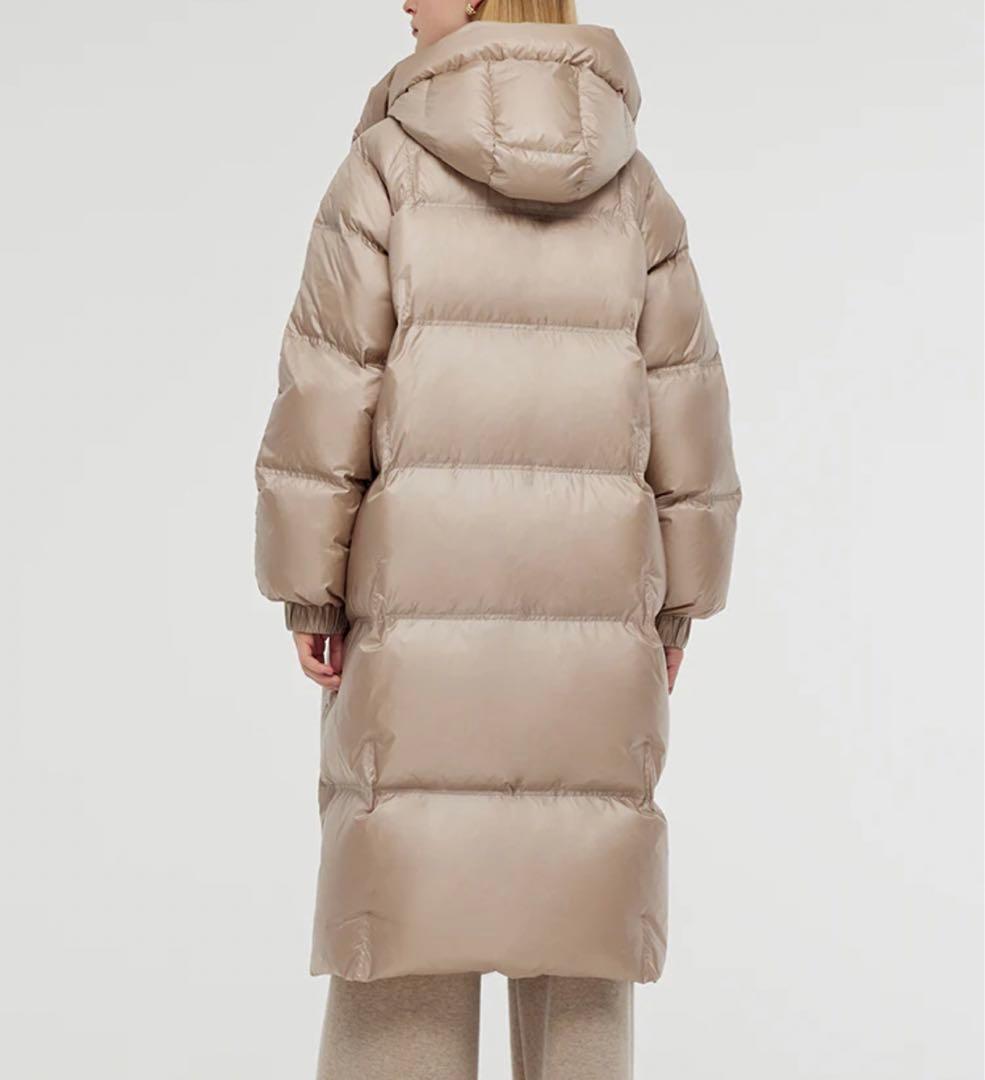 【新品ダク付き】GOELIA ローズゴールドフード付きロングダウンコート