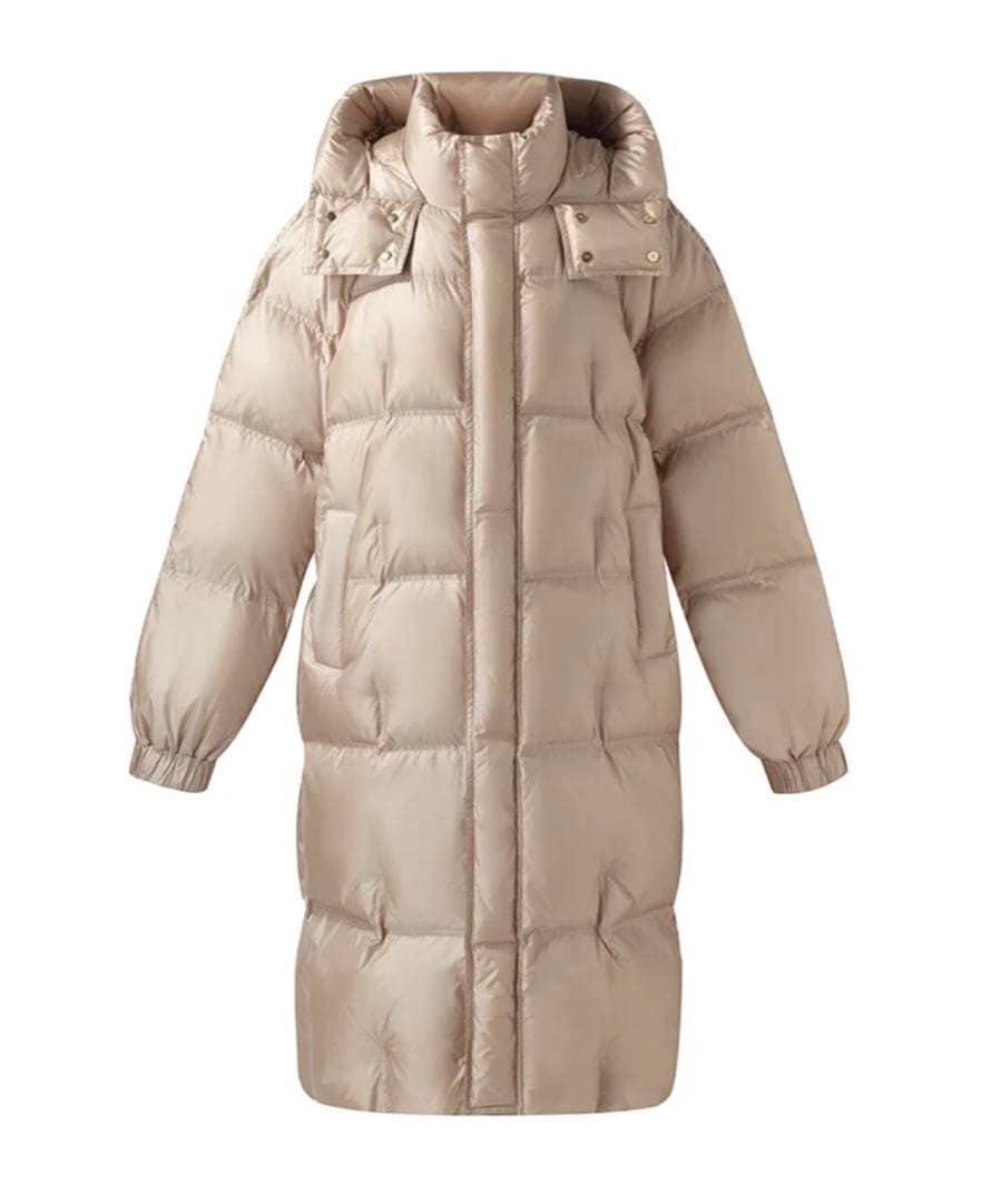 【新品ダク付き】GOELIA ローズゴールドフード付きロングダウンコート