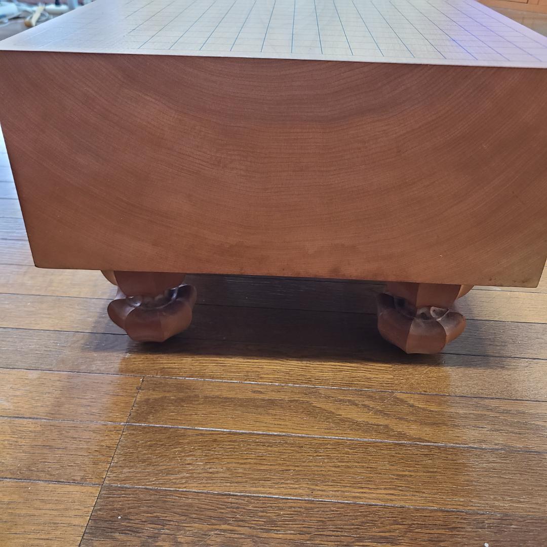 高級　囲碁盤 脚付き へそ有り 碁石・碁筒セット（ケース付き）