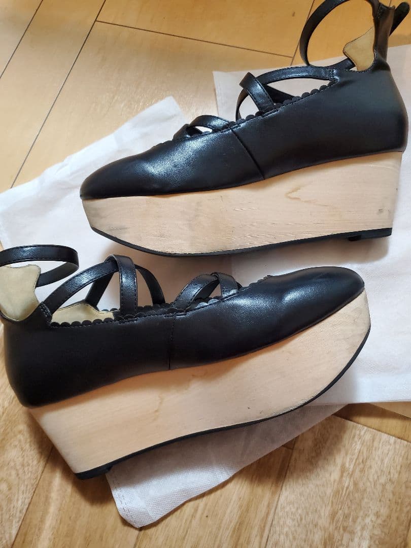 BABY　ヴィクトワールシューズ　黒　LL　ロリータ　木底靴