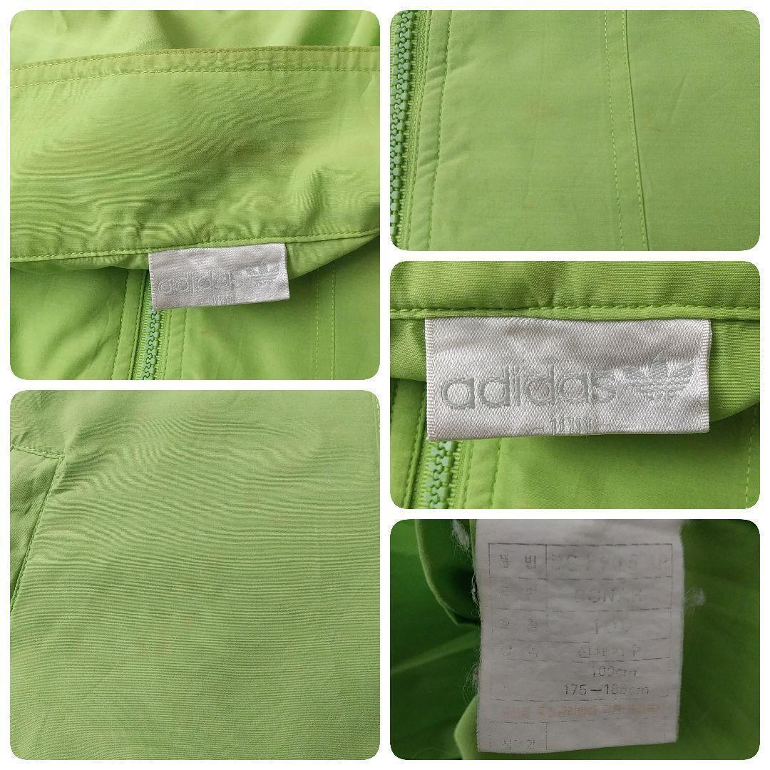 希少☆90s アディダス 刺繍ロゴ アート 切替 ナイロンジャケット L 緑