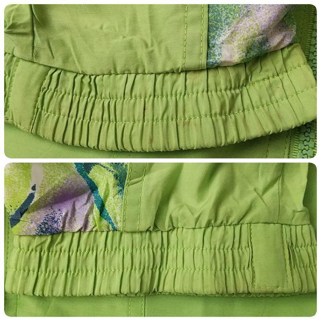 希少☆90s アディダス 刺繍ロゴ アート 切替 ナイロンジャケット L 緑