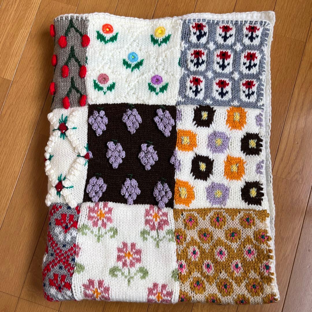 「marumamemomo」モチーフつなぎのブランケット☆ハンドメイド