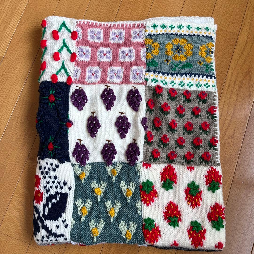 「marumamemomo」モチーフつなぎのブランケット☆ハンドメイド