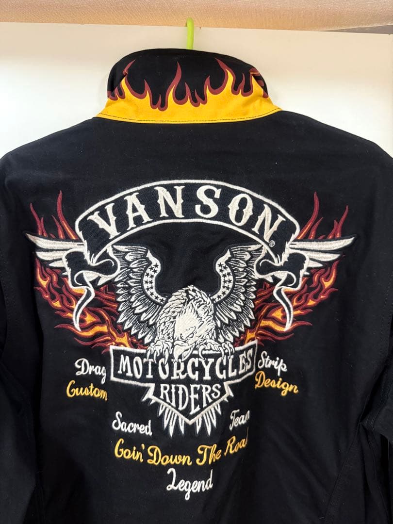 VANSON バンソン アメリカンイーグル刺繍 つなぎ