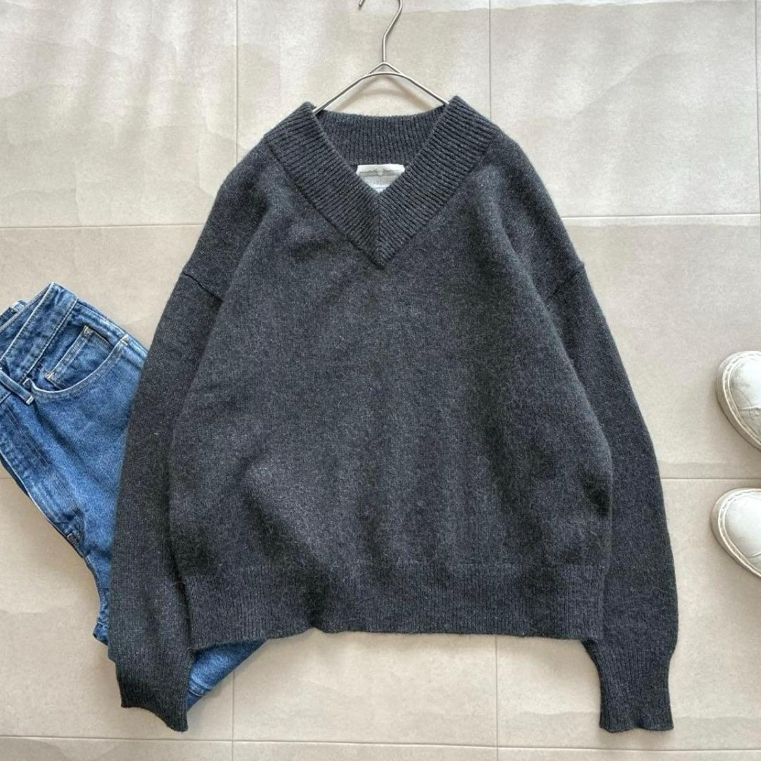24AW 美品 BEARDSLEY♡アルパカ ウール ラメ Vネック ニット F