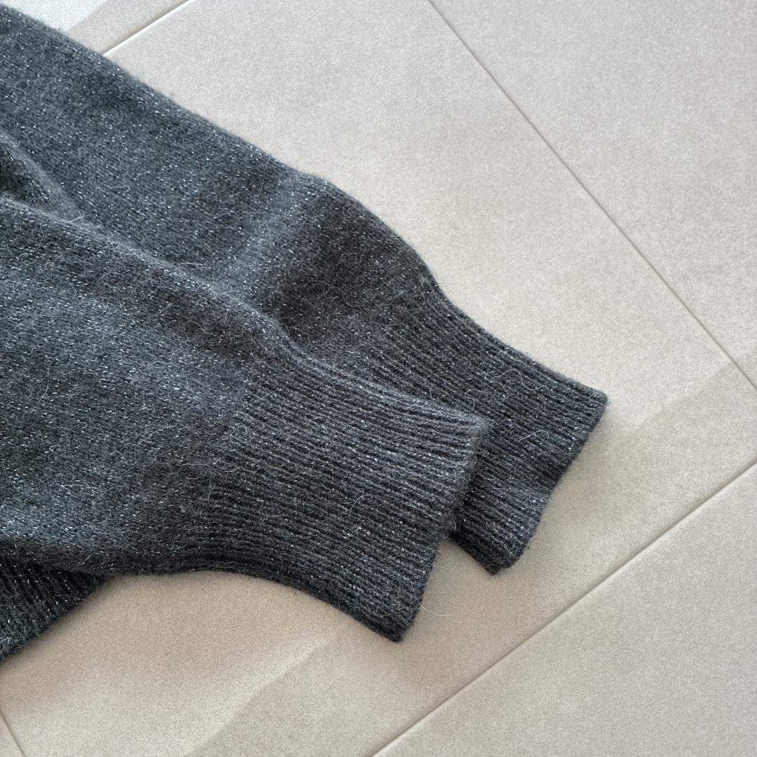 24AW 美品 BEARDSLEY♡アルパカ ウール ラメ Vネック ニット F