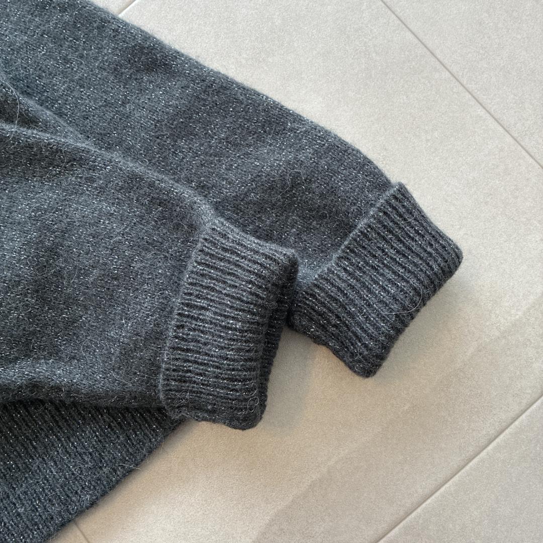 24AW 美品 BEARDSLEY♡アルパカ ウール ラメ Vネック ニット F