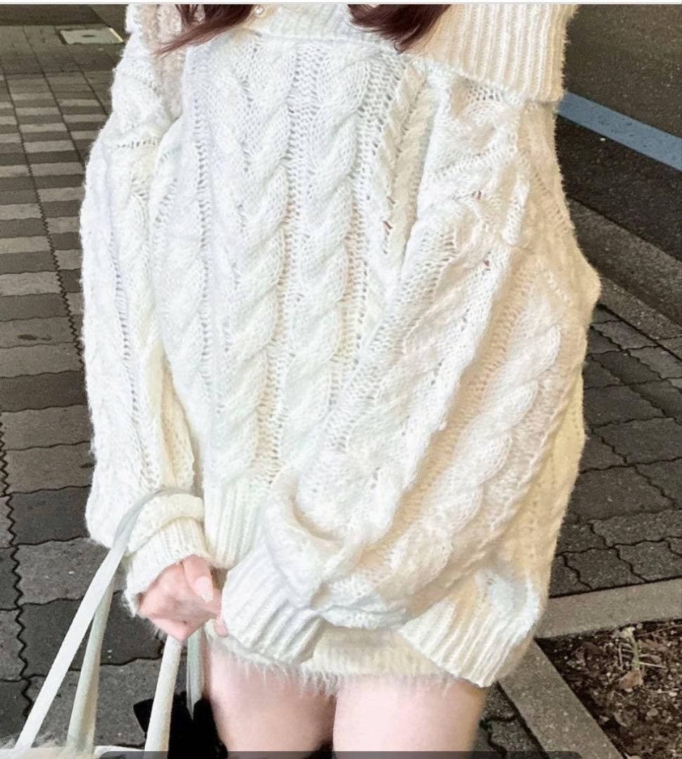 オフィショルケーブルニット♡
