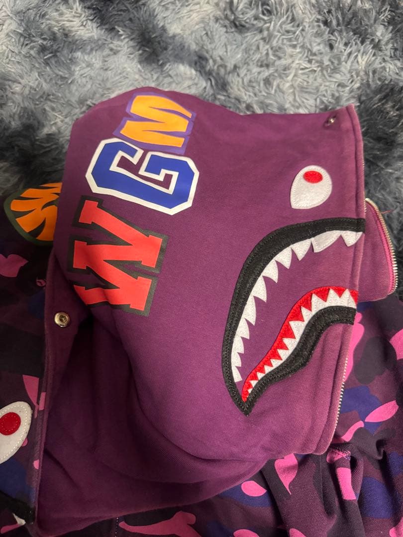 A Bathing Ape WGM パーカー 紫迷彩