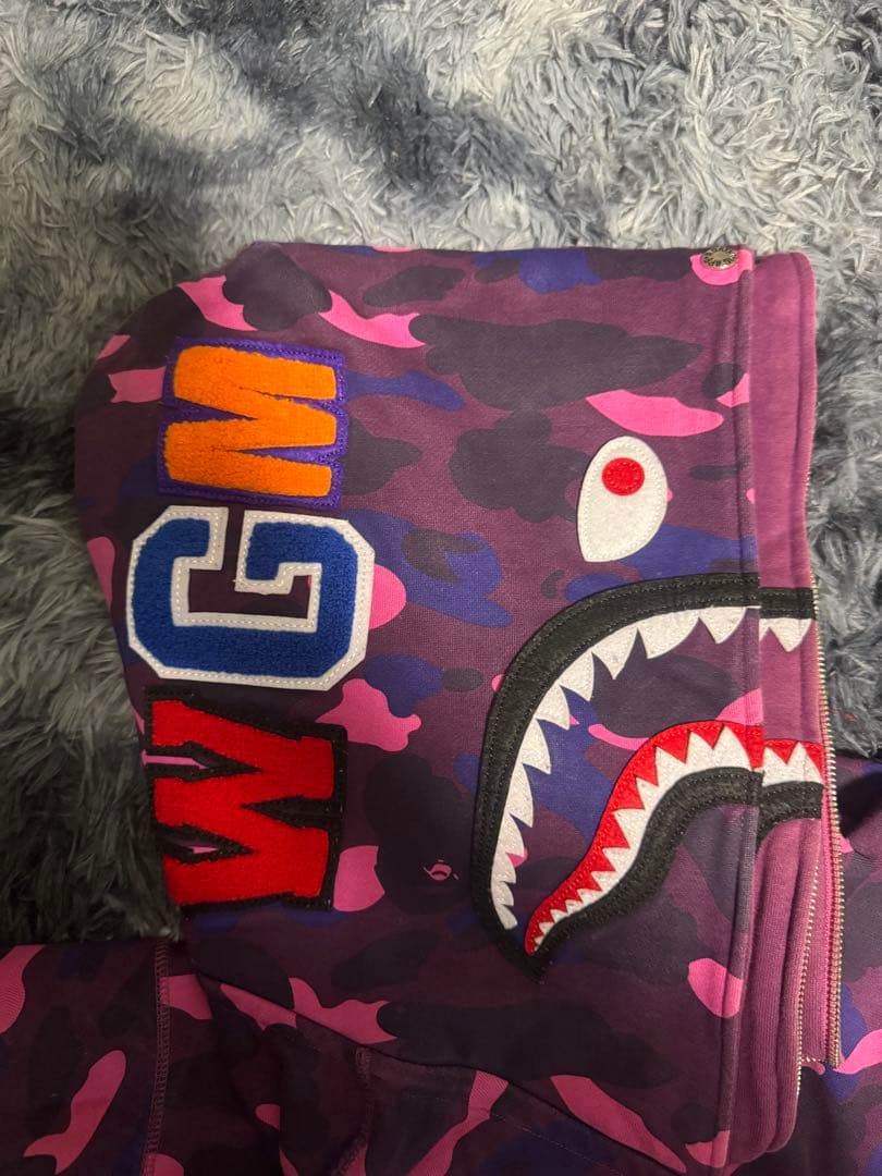 A Bathing Ape WGM パーカー 紫迷彩