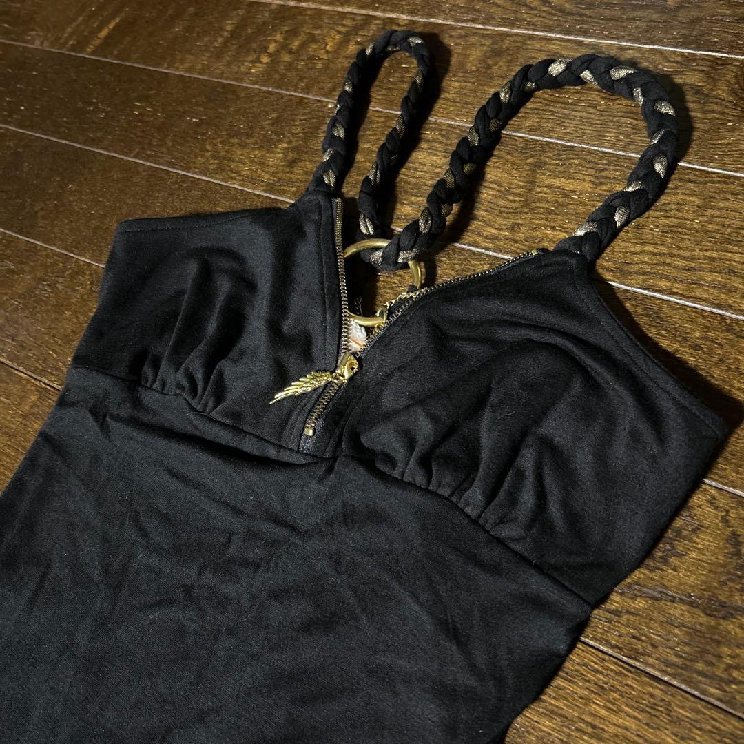 d.i.a. ダイヤ　平成ギャル　黒　キャミソール　フェザー