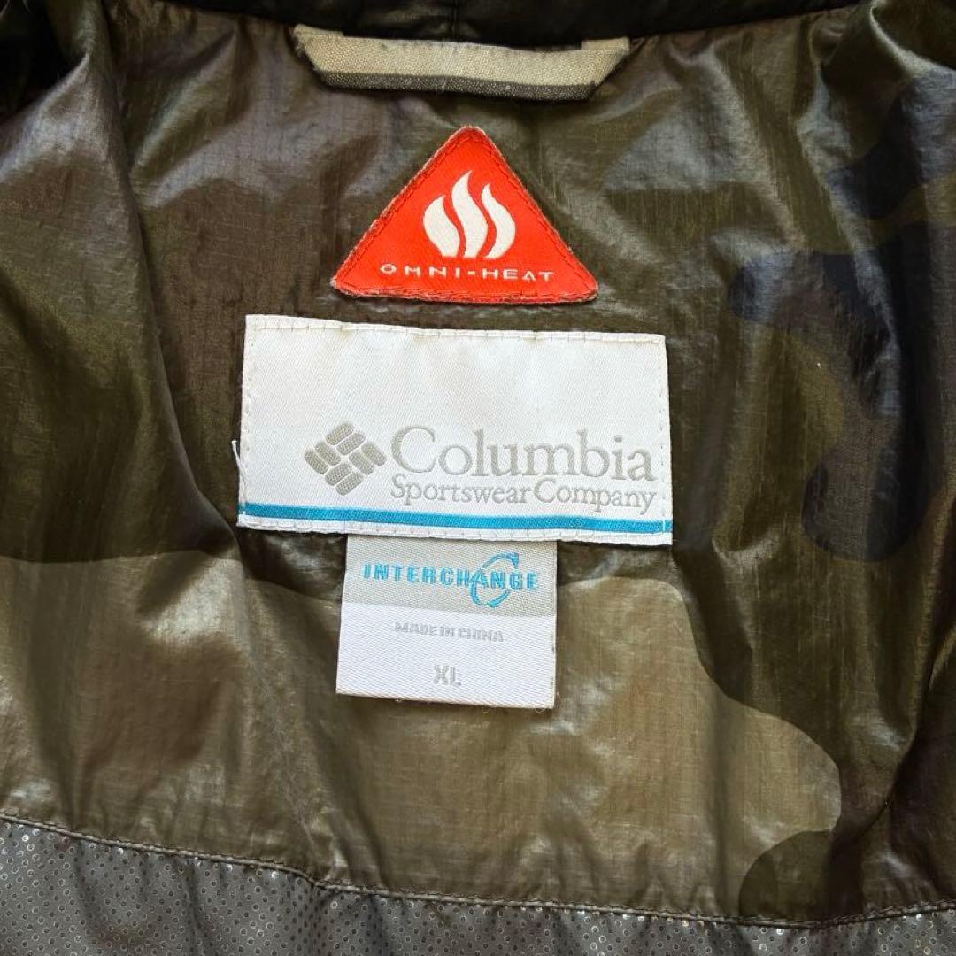 00s Columbia ダウンジャケット ドローコード 黒 XL