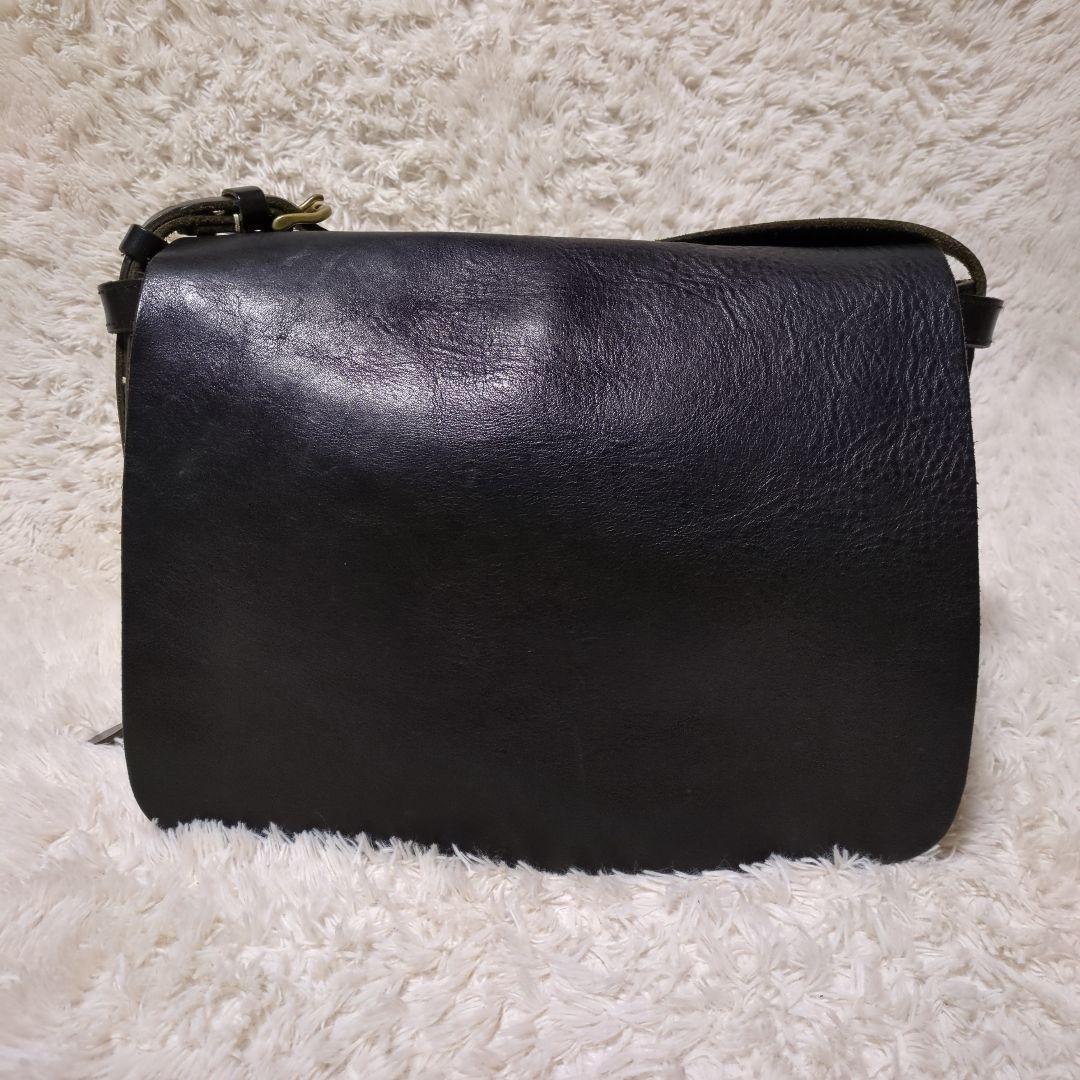 美品 SLOW レザーショルダーバッグ　メッセンジャーバッグ　ブラック