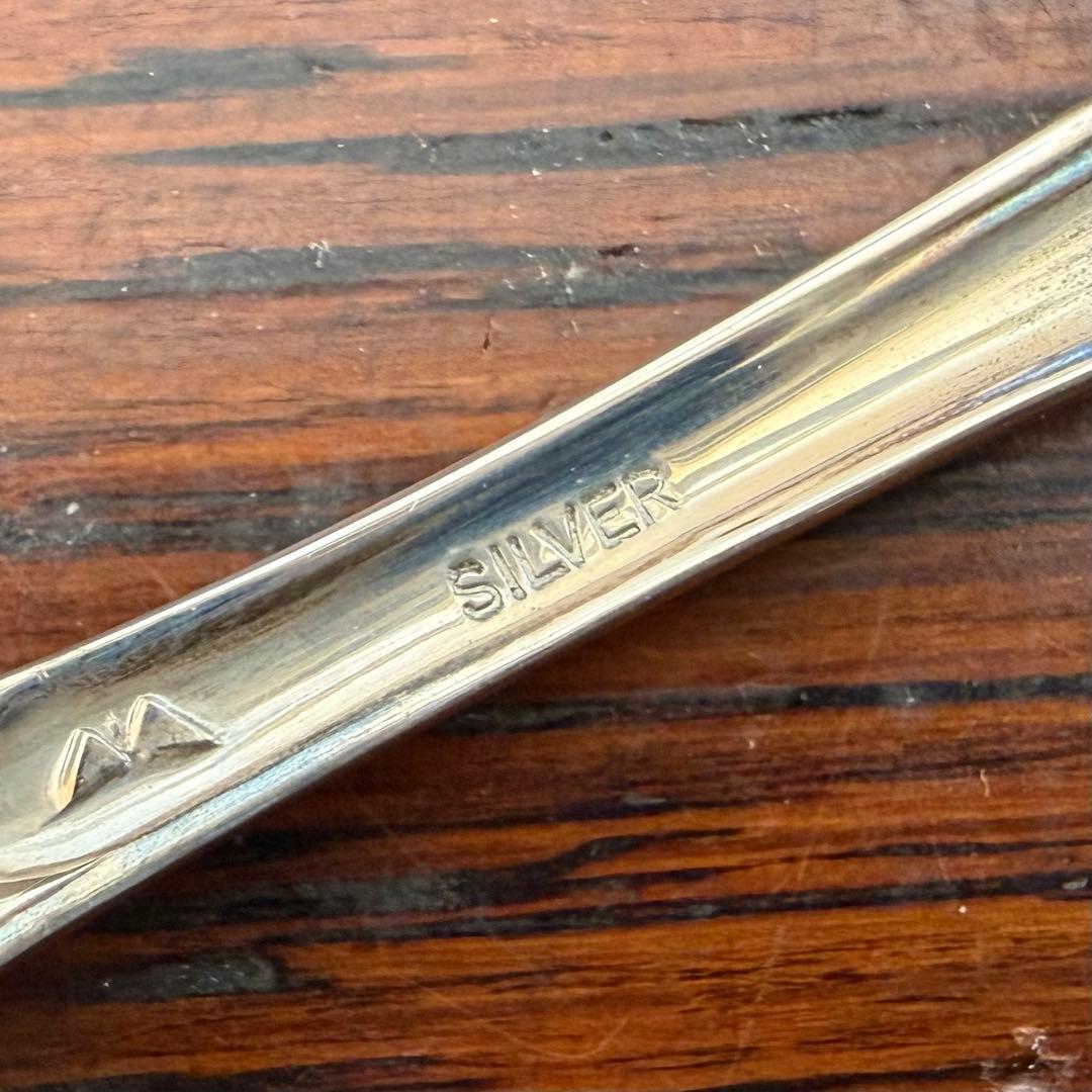 純銀シルバー製フォークセット　可愛い小花パターン