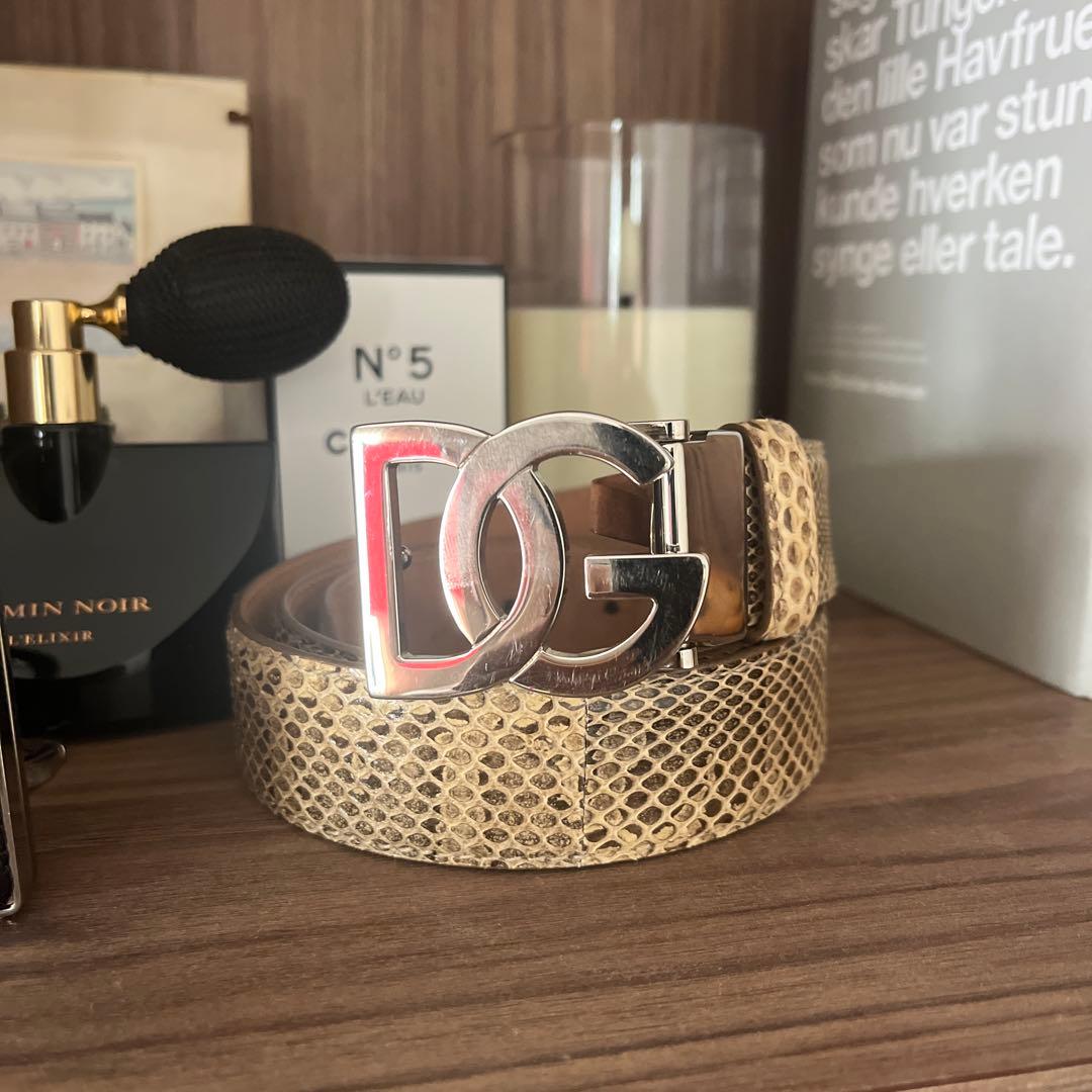 Dolce & Gabbana ヘビ革ベルト 80cm