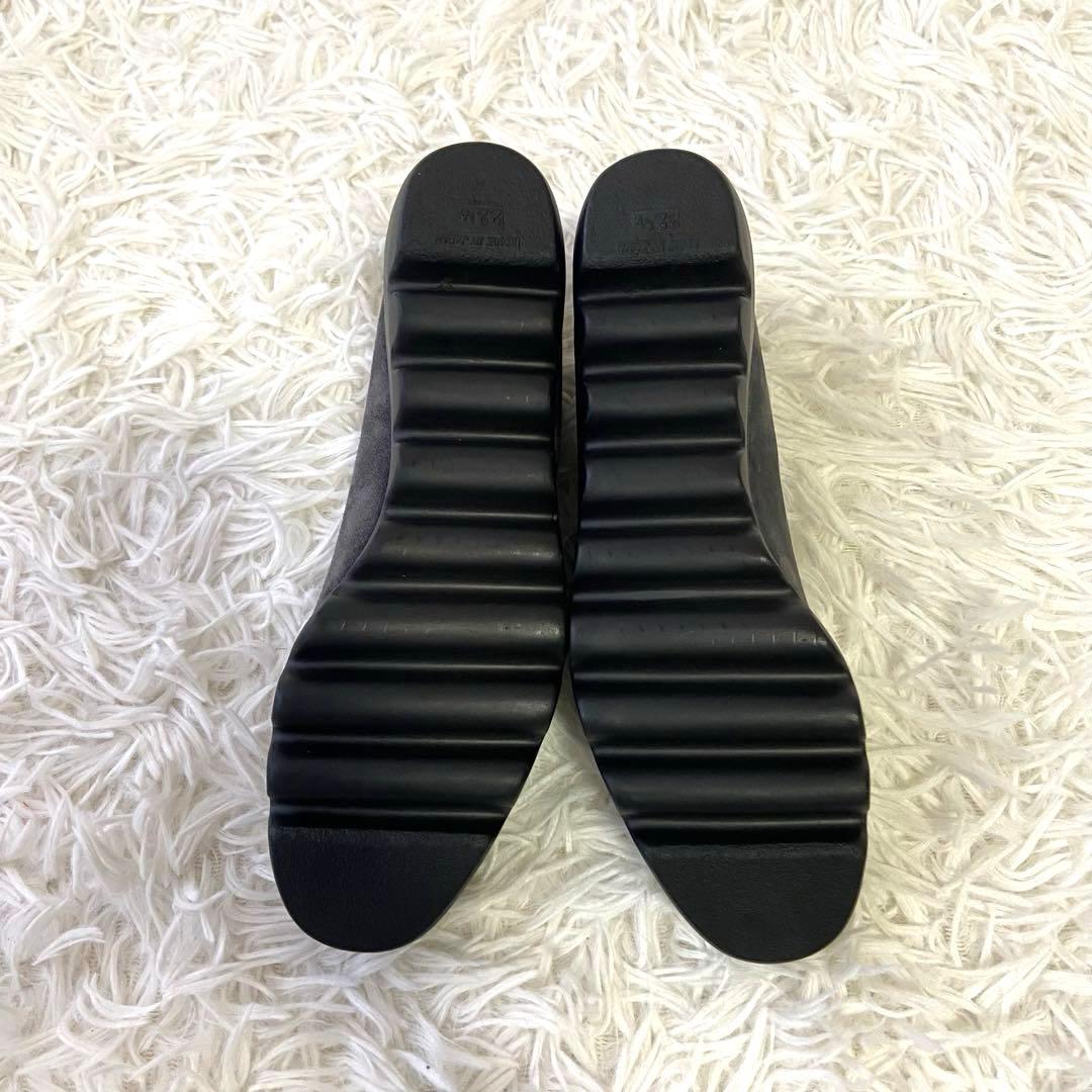極美品✨ヒルズアヴェニュー パンプス ウエーブソール ビジュー グレー 22.5