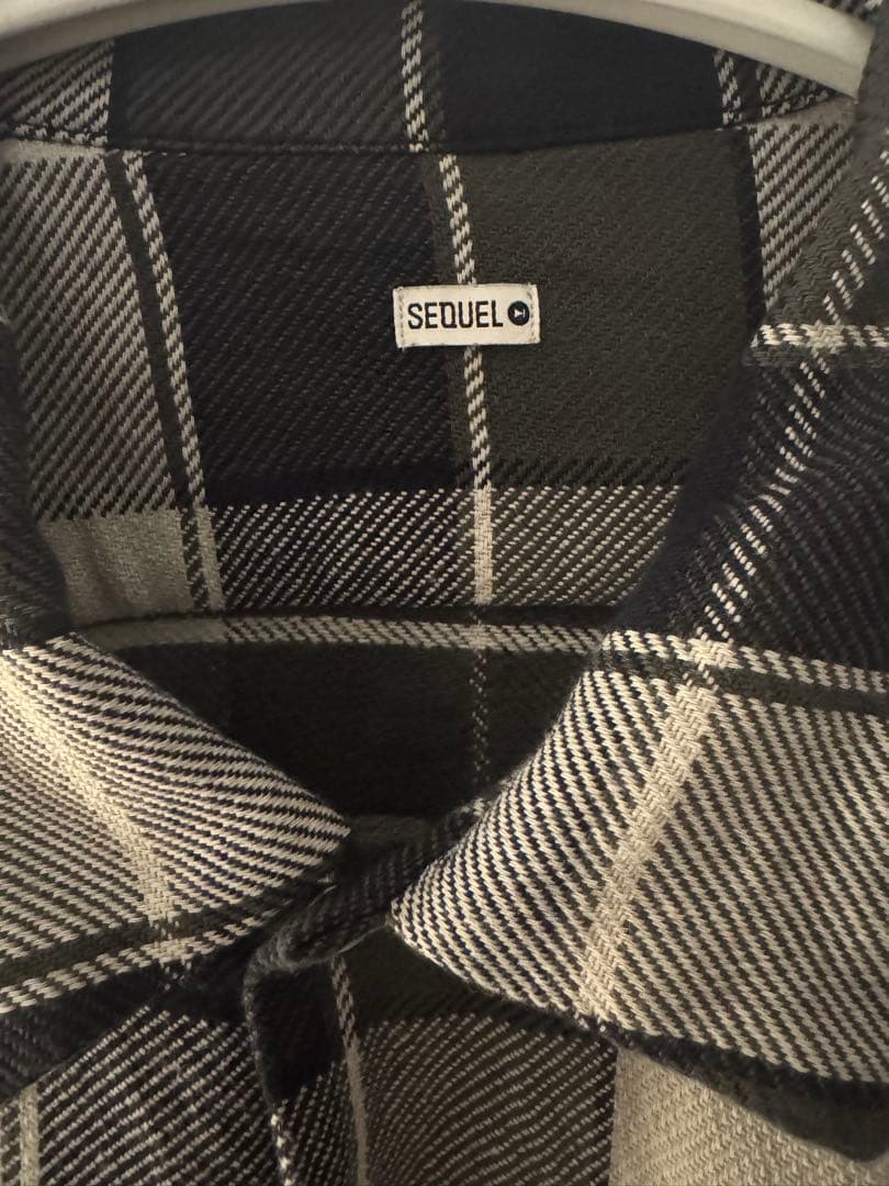 藤原ヒロシさん着用 SEQUEL 長袖ネルシャツ ブラック/グレー