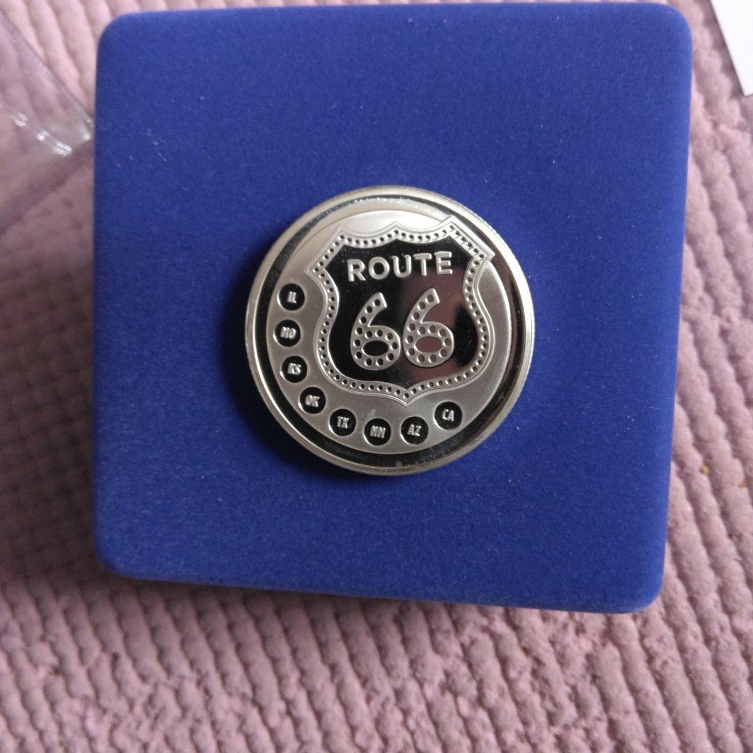 アメリカROUTE６６ハイウエイ純銀１オンスメダル