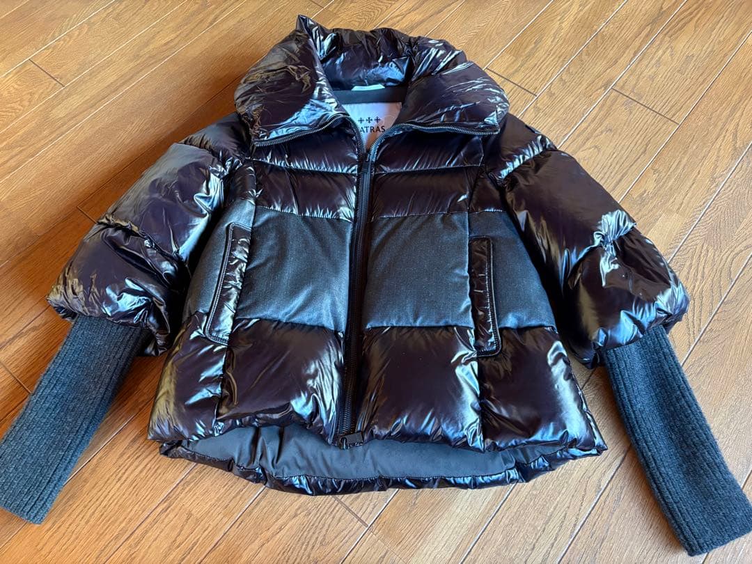 TATRAS ショート丈 ダウンジャケット アーム切替ニット