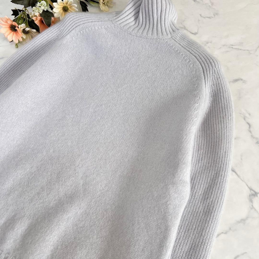 Drawer ドゥロワー カシミヤ タートル ネック リブ ニットグレー