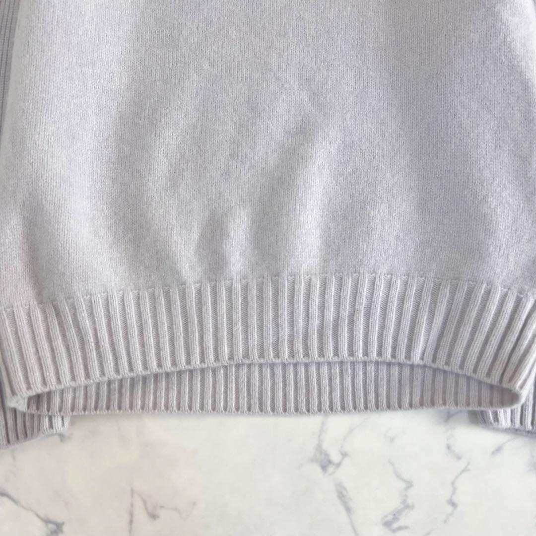 Drawer ドゥロワー カシミヤ タートル ネック リブ ニットグレー