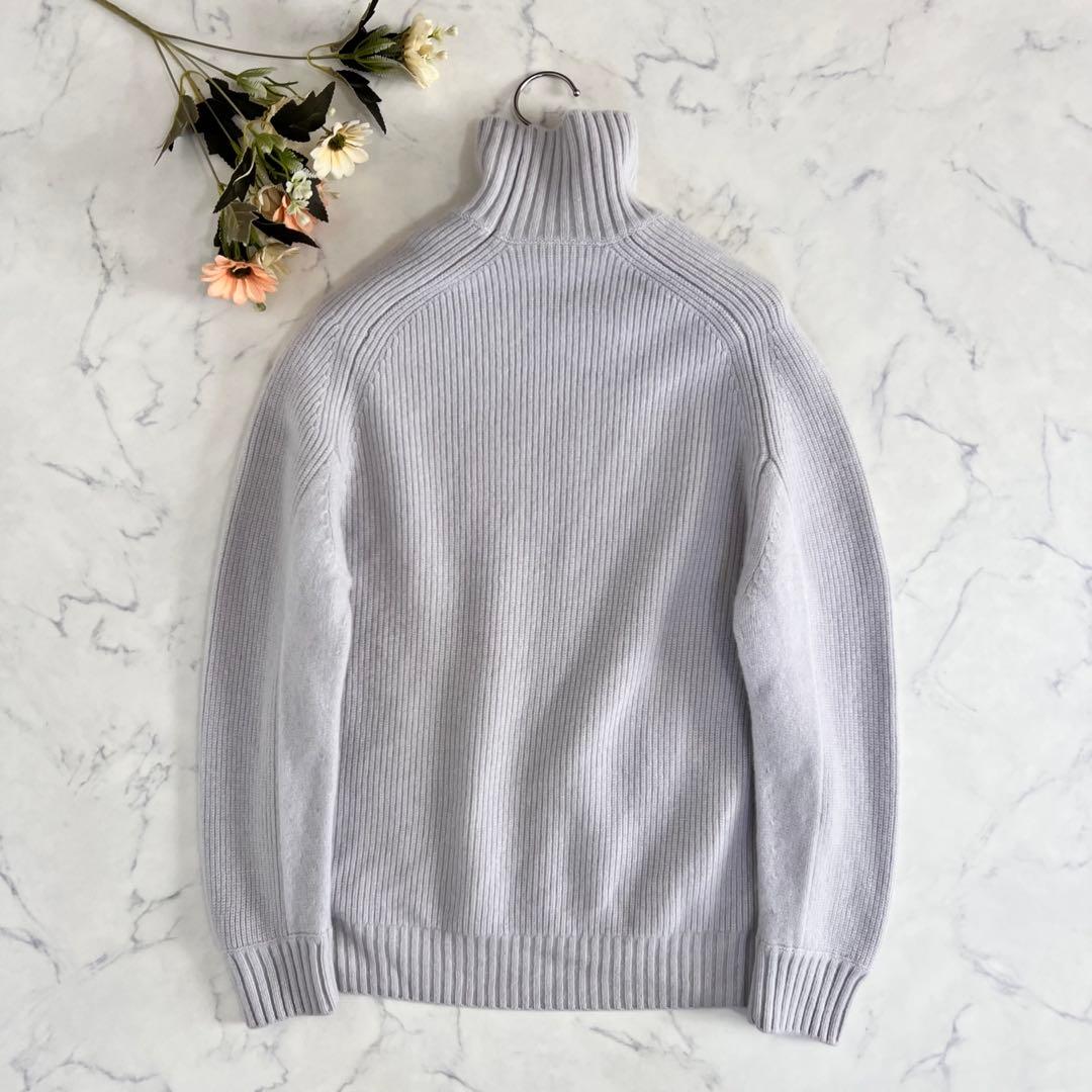 Drawer ドゥロワー カシミヤ タートル ネック リブ ニットグレー