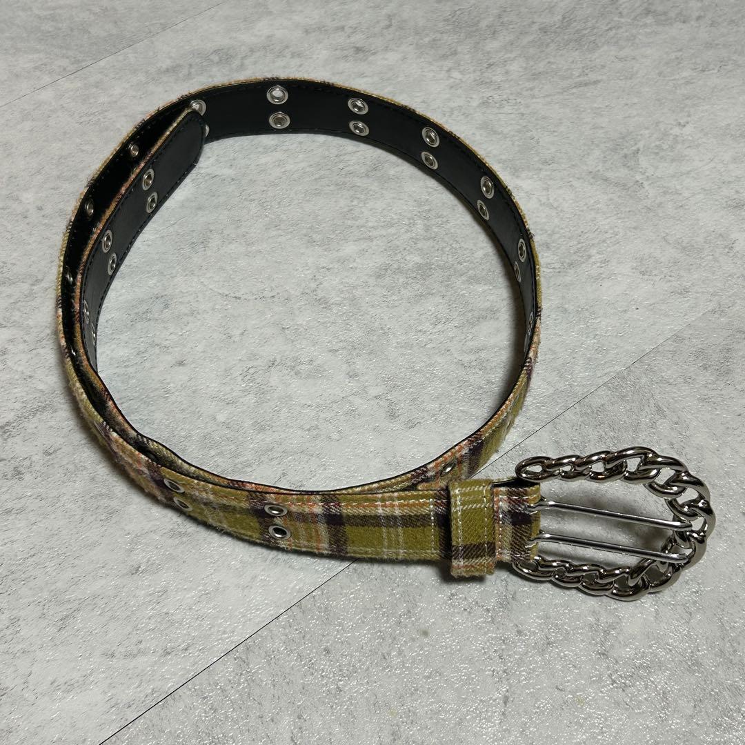 AFB FLANNEL CHECK BELT YELLOW Mサイズ