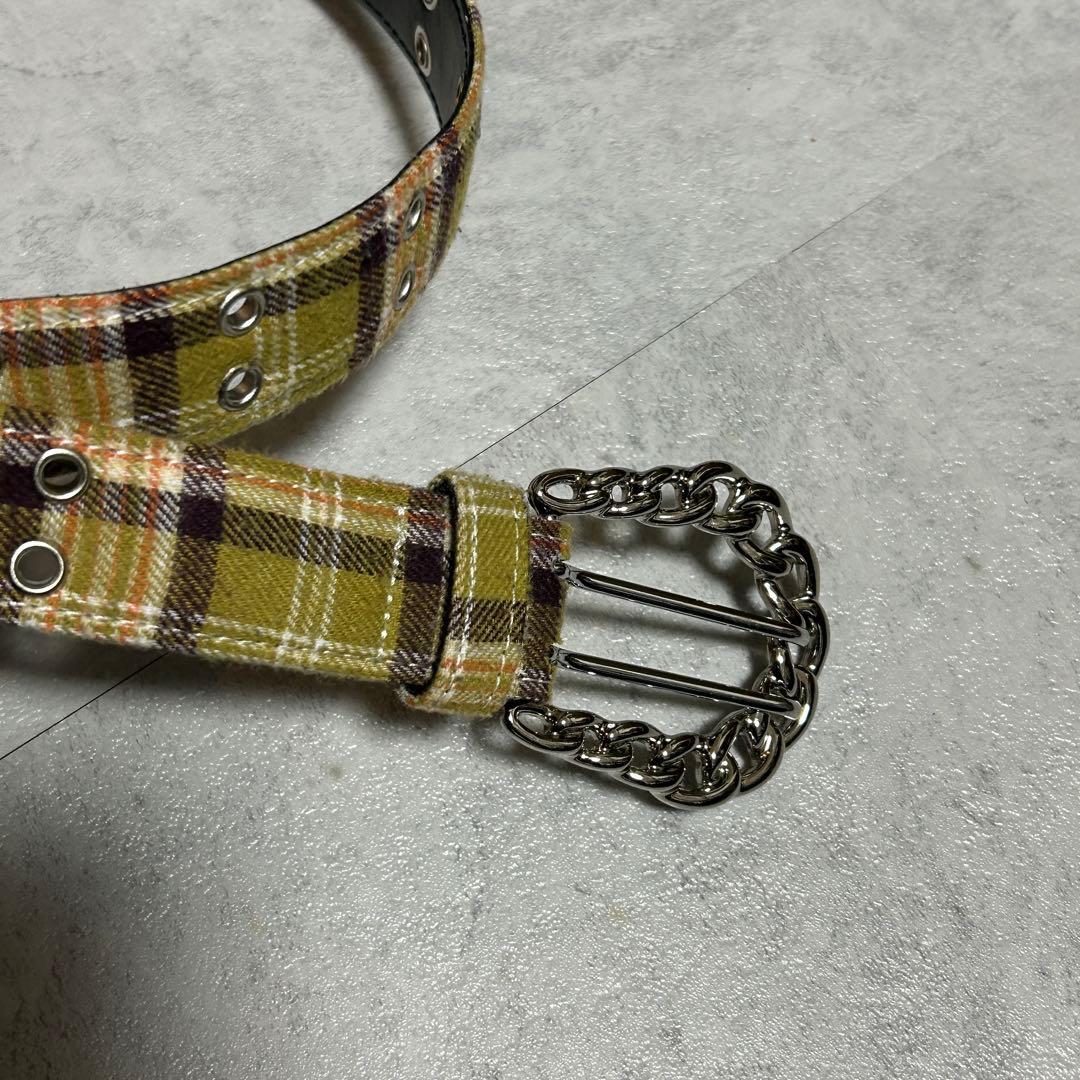 AFB FLANNEL CHECK BELT YELLOW Mサイズ
