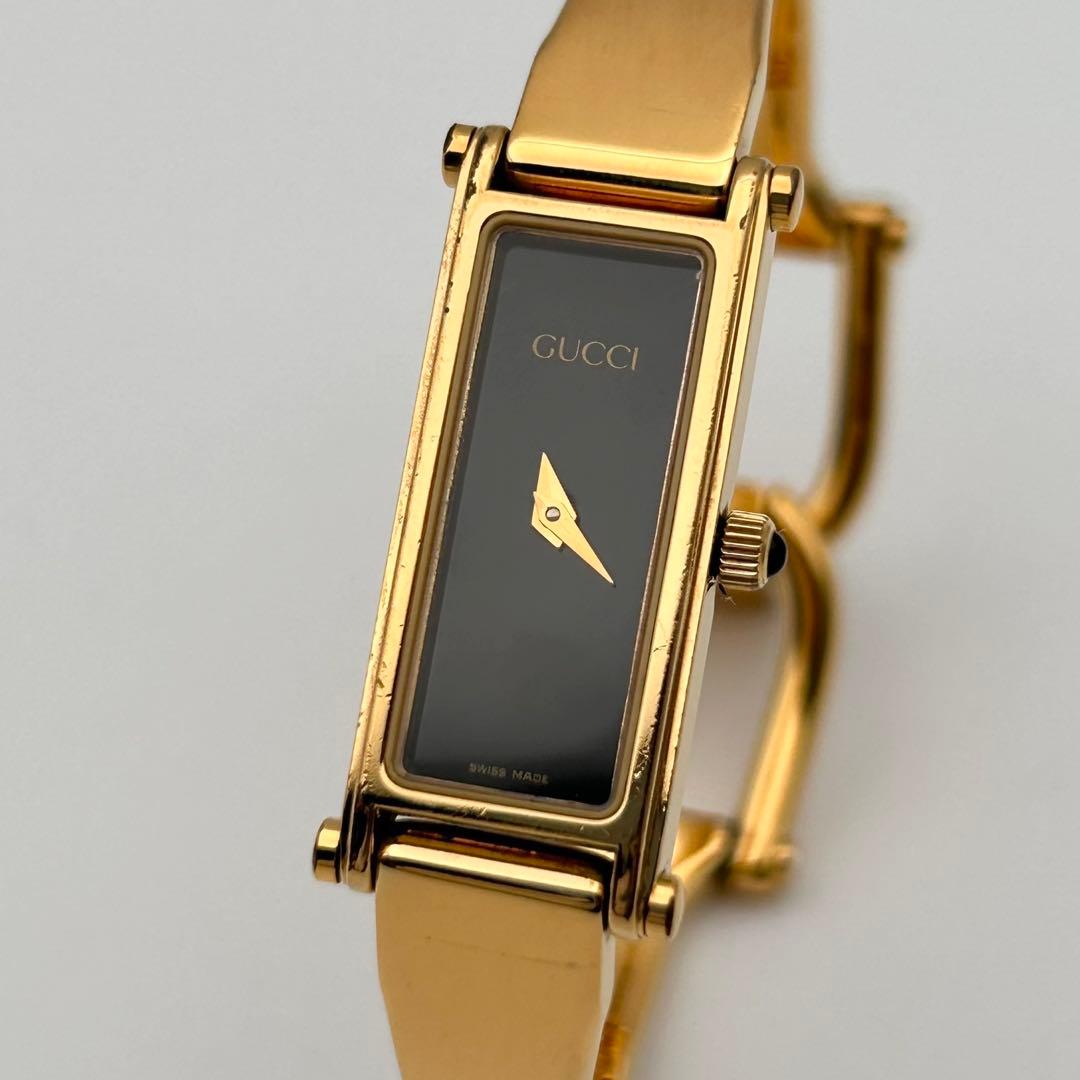【稼働】GUCCI グッチ 1500 GOLD ゴールド バングルウォッチ