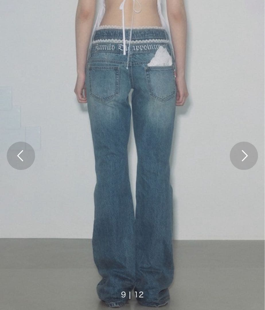 SCULPTOR ダブルウエストブーツカットデニム ブルー X-SMALL