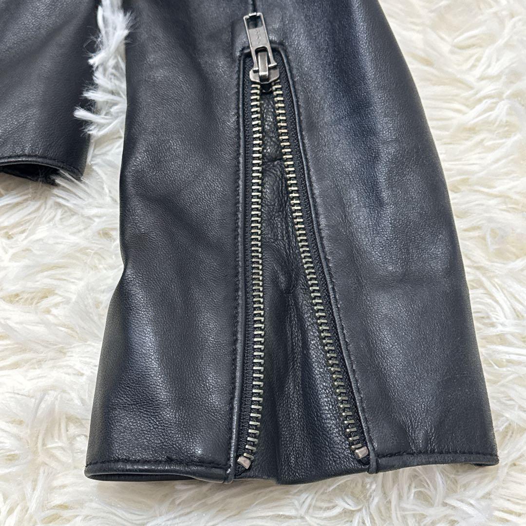 Zelal MOTOMACHI ラムレザー ライダース 15号 2XL 黒