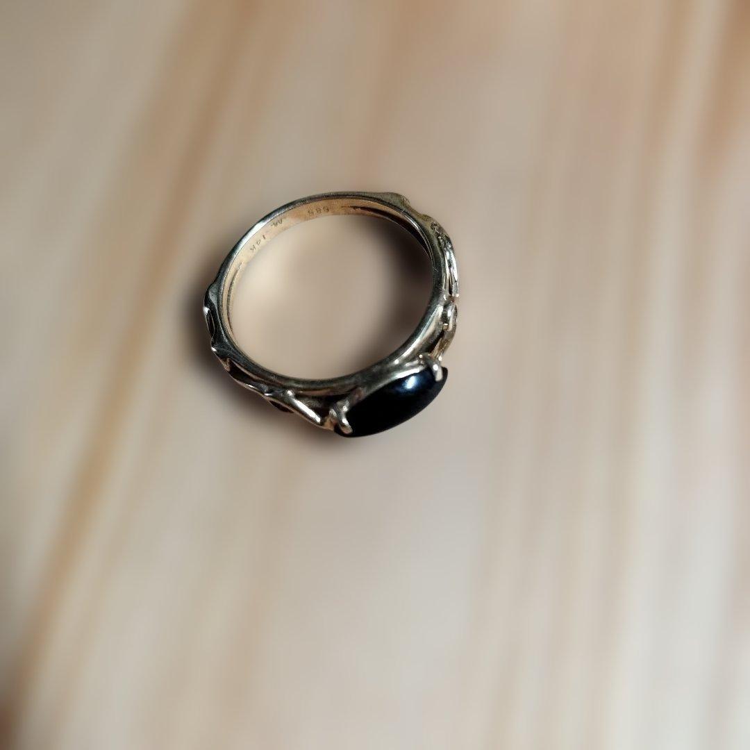 ブラックストーンリング　14K 585