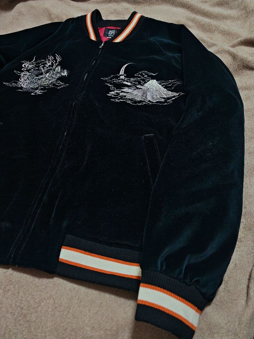 美品 別珍 龍 OBORO 日本限定 スカジャン ベロア vintage