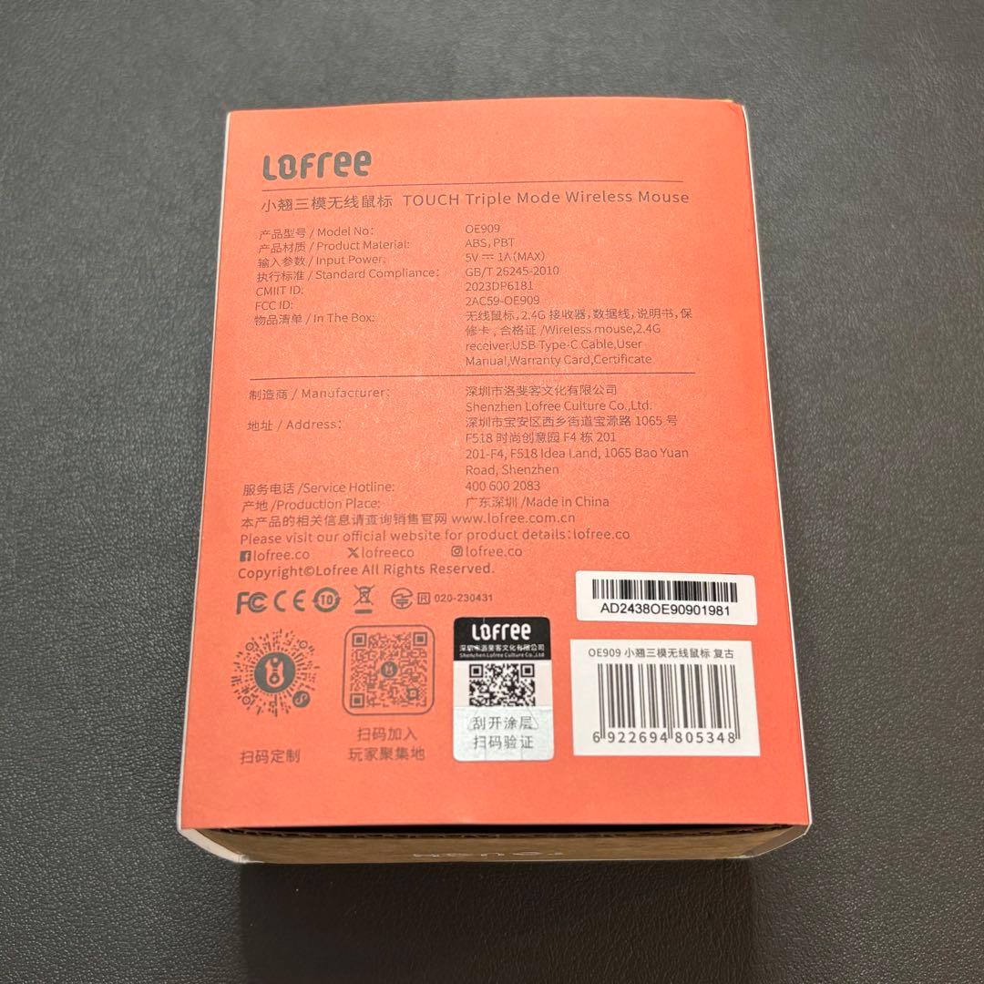 Lofree Touch PBTワイヤレスマウス block